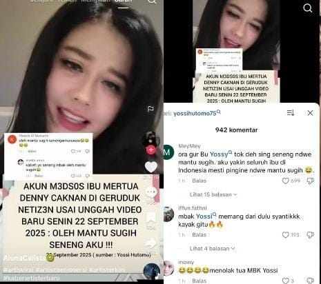Unggahan akun Tik Tok yang sebut ibu mertua Denny Caknan senang punya menantu kaya